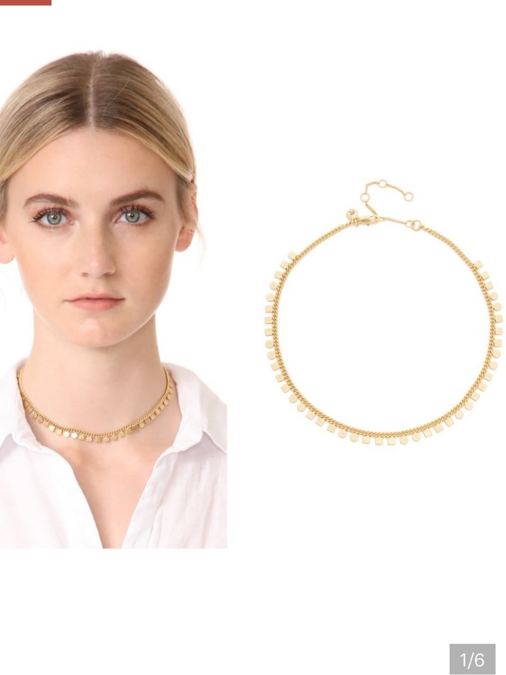 MADEWELL Geochain Circle Square Chocker Gold Tone Necklace